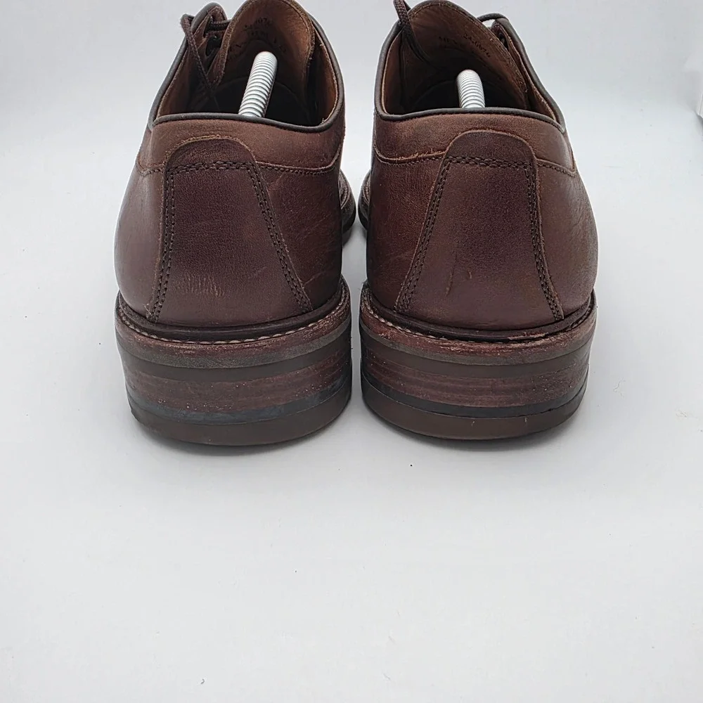 Johnston & Murphy Derby Dress Shoes Men 11M Brown Leather Brazil Lug Sole Preppy